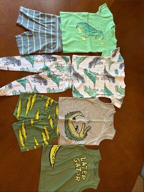 Toddler Dino Tank Set and pj set 12M